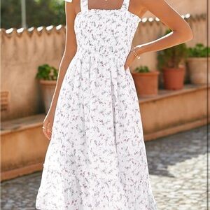 Floral White Summer Dress